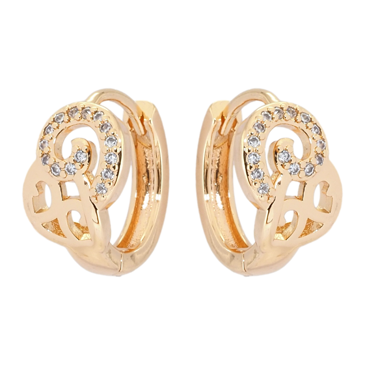 Серьги Xuping M&L Цвет 18K колечки Декоративный узор с цирконием фото №9