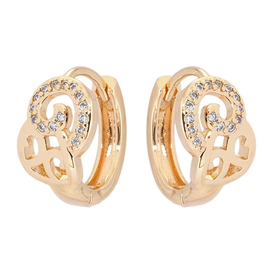 Серьги Xuping M&L Цвет 18K колечки Декоративный узор с цирконием фото №1
