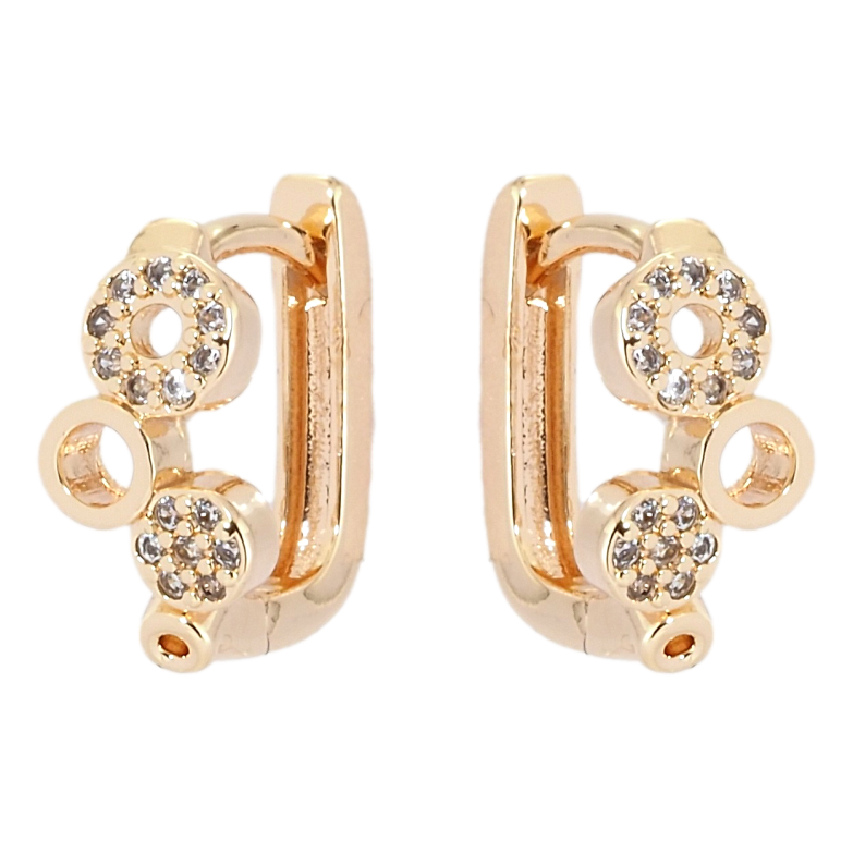 Сережки Xuping M&L Колір 18K колечка Візерунок з цирконієм фото №1 Сережки Xuping M&L Колір 18K колечка Візерунок з цирконієм фото №1