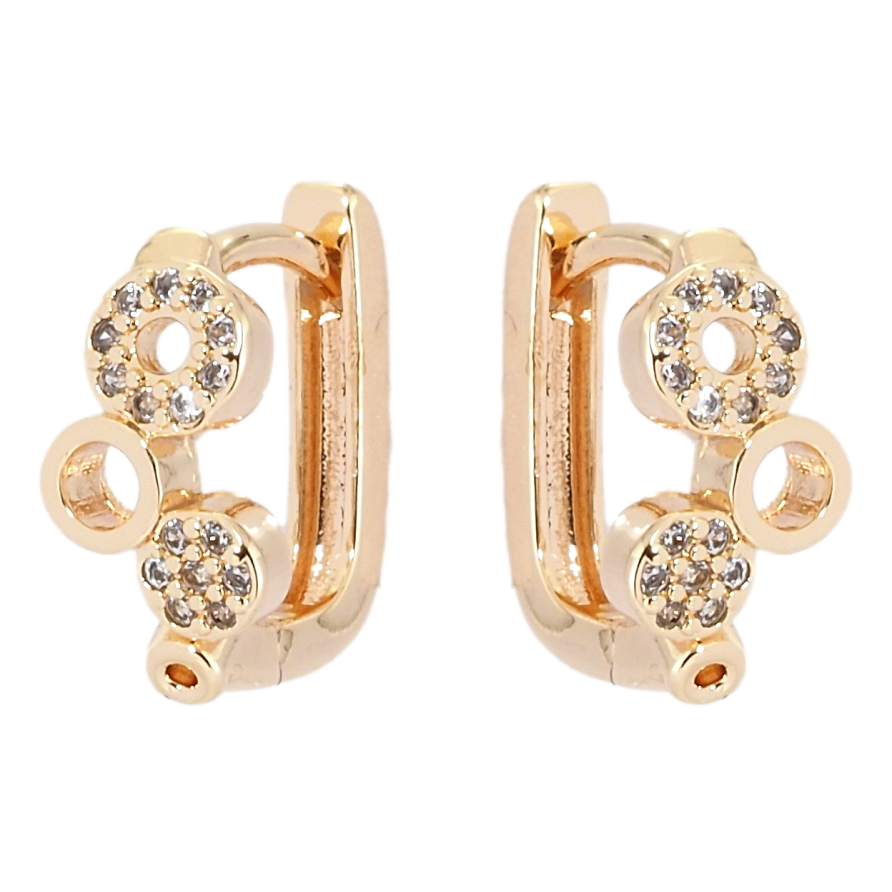 Сережки Xuping M&L Колір 18K колечка Візерунок з цирконієм фото №1