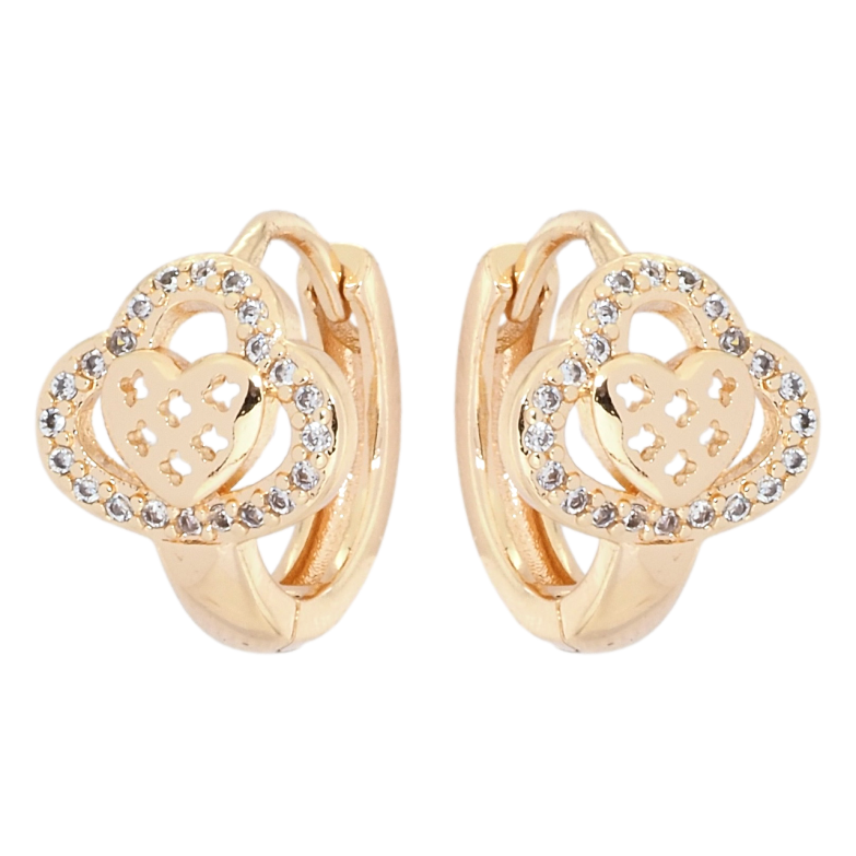 Серьги Xuping M&L Цвет 18K колечки Узор с сердечками фото №1