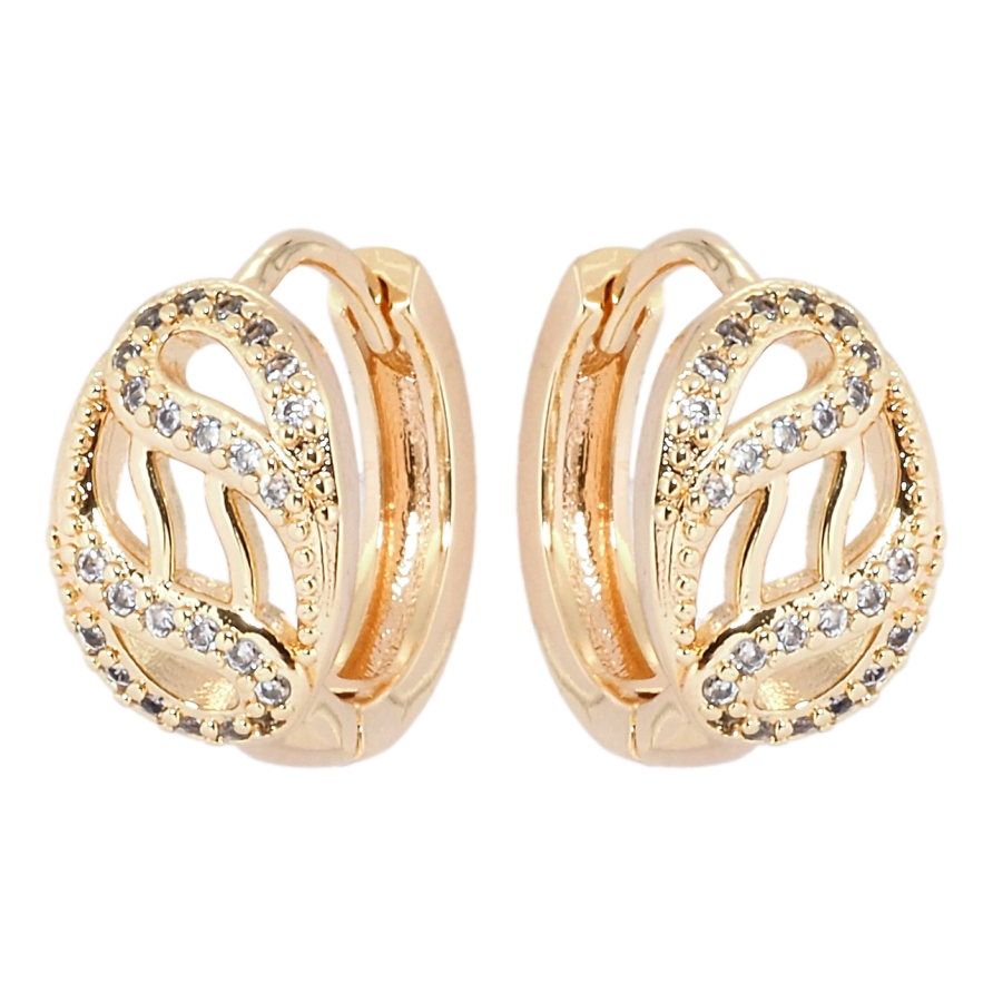 Сережки Xuping M&L Колір 18K колечка Овальний візерунок з цирконієм фото №1