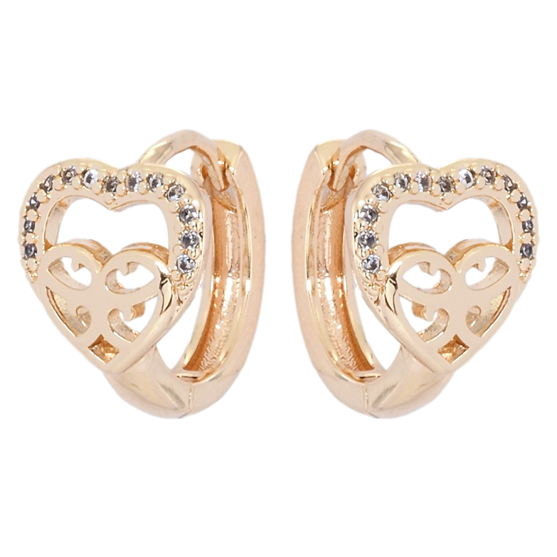 Сережки Xuping M&L Колір 18K колечка Сердечки фото №1