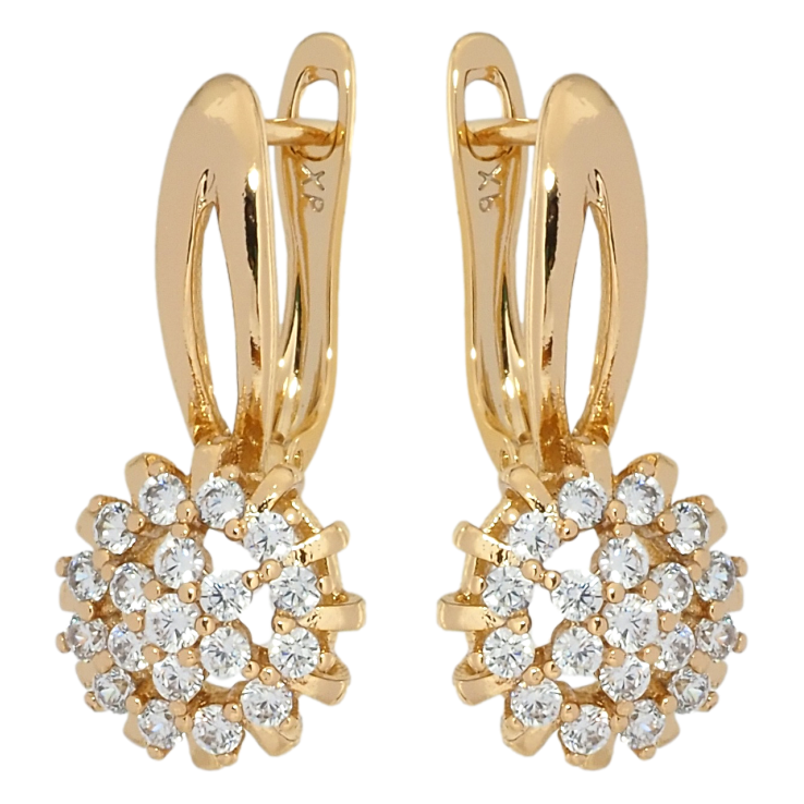 Сережки Xuping Позолота 18K англійський замок Інкрустація цирконієм фото №16