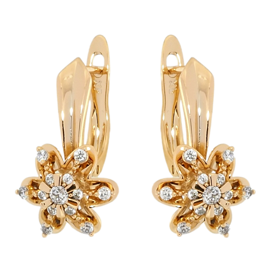 Сережки Xuping Позолота 18K англійський замок Квіточки фото №1