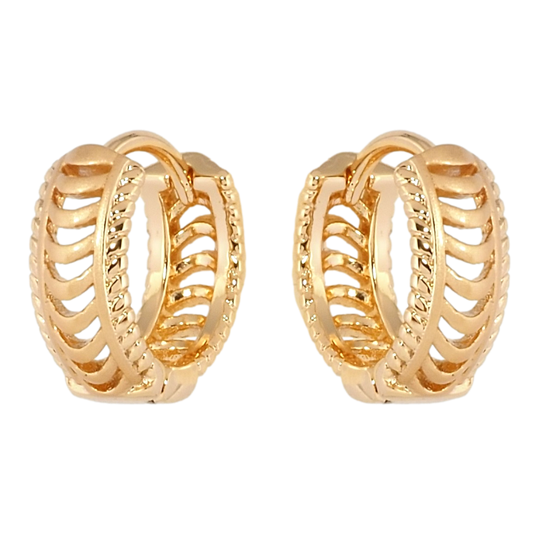 Серьги Xuping Позолота 18K колечки Резной узор фото №1
