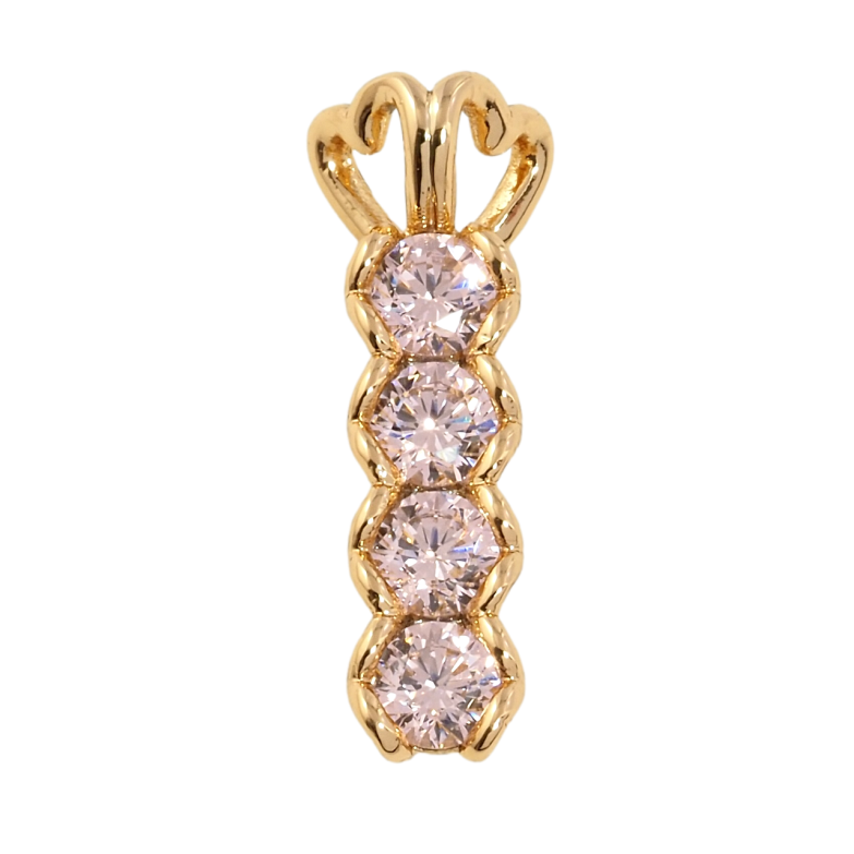 Кулон Xuping Позолота 18K Дорожка розовых фианитов в романтической оправе для цепочки до 4мм фото №1