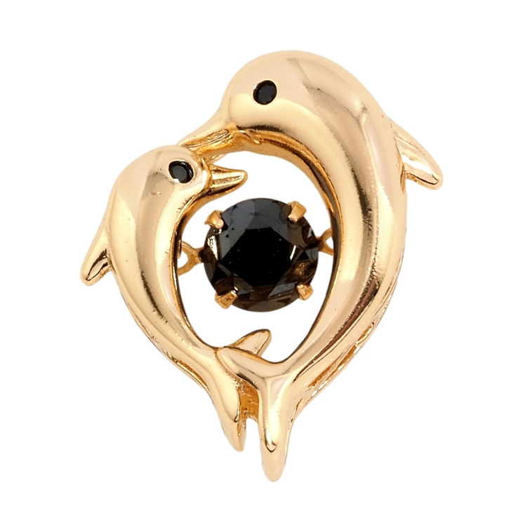 Кулон Xuping Позолота 18K Дельфіни з чорним фіанітом для ланцюжка до 3мм фото №21