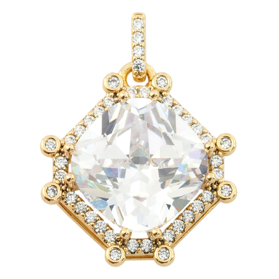 Кулон Xuping Позолота 18K Фианит в обрамлении циркония для цепочки до 3мм фото №1 Кулон Xuping Позолота 18K Фианит в обрамлении циркония для цепочки до 3мм фото №1