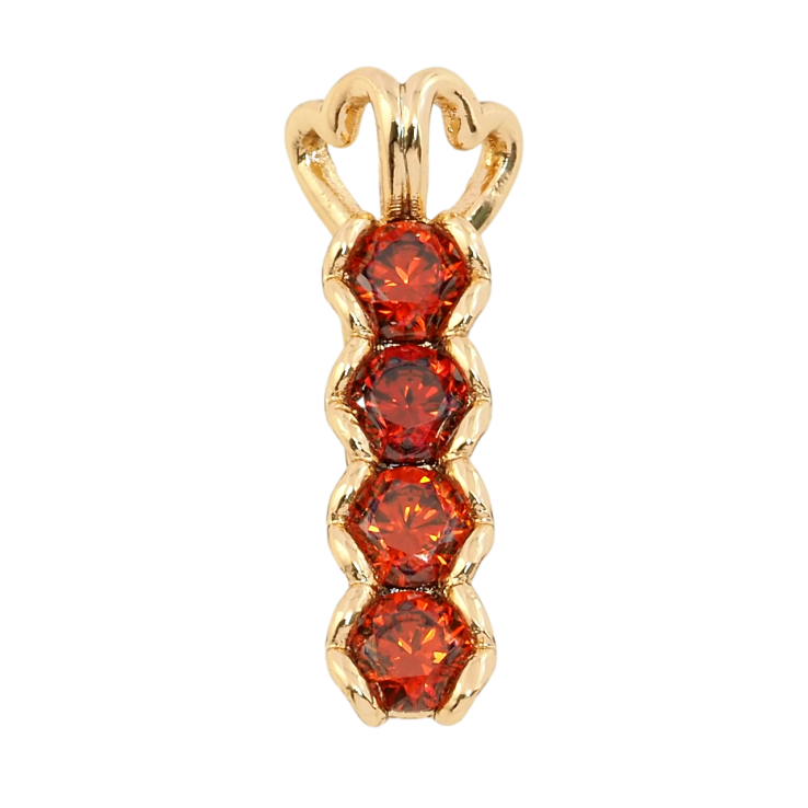 Кулон Xuping Позолота 18K Доріжка червоних фіанітів у романтичній оправі для ланцюжка до 4мм фото №19