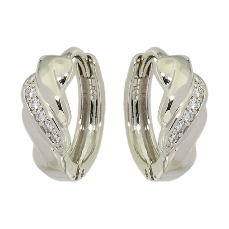 Серьги Xuping Родий колечки Декоративный узор с цирконием фото №21