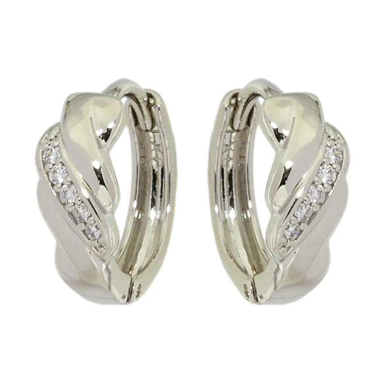 Серьги Xuping Родий колечки Декоративный узор с цирконием фото №1