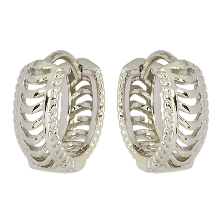 Серьги Xuping Родий колечки Резной узор фото №16