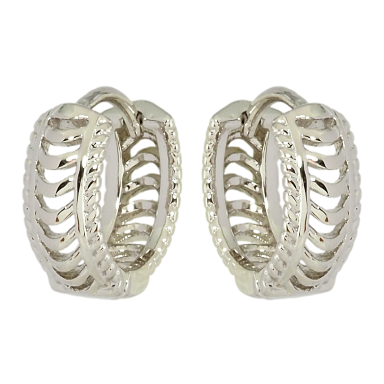 Сережки Xuping Родій колечка Різьблений візерунок фото №1 Сережки Xuping Родій колечка Різьблений візерунок фото №1