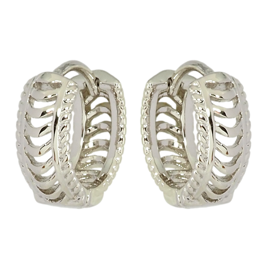 Серьги Xuping Родий колечки Резной узор фото №1 Серьги Xuping Родий колечки Резной узор фото №1