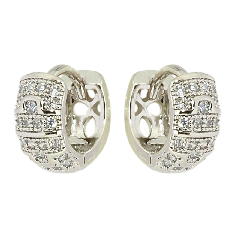 Сережки Xuping Родій колечка Інкрустація цирконієм фото №1 Сережки Xuping Родій колечка Інкрустація цирконієм фото №1