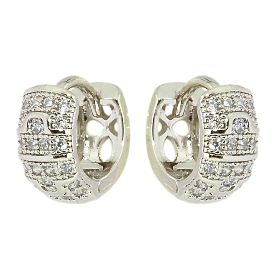 Серьги Xuping Родий колечки Инкрустация цирконием фото №1 Серьги Xuping Родий колечки Инкрустация цирконием фото №1