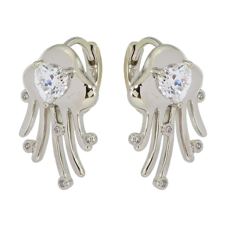 Серьги Xuping Родий колечки Медузы фото №18