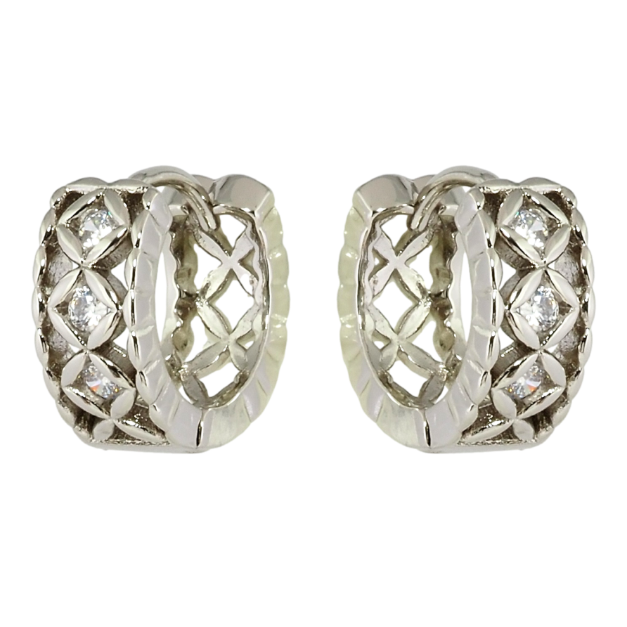 Сережки Xuping Родій колечка Ромбовий візерунок з цирконієм фото №1