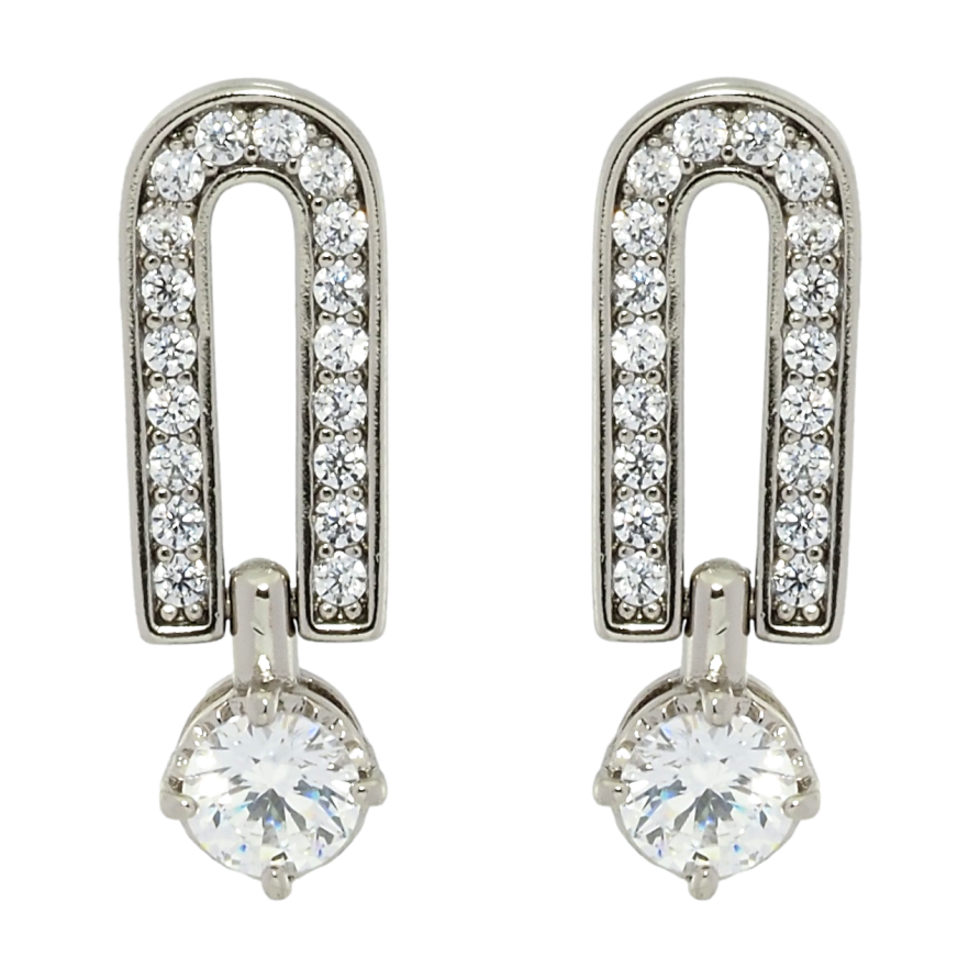 Сережки Xuping Родій пусети Декоративні з цирконієм фото №1 Сережки Xuping Родій пусети Декоративні з цирконієм фото №1