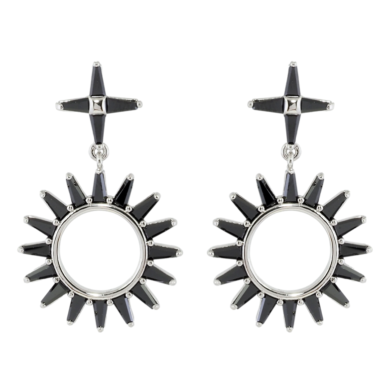 Сережки Xuping Родій пусети Декоративні підвіски з чорним цирконієм фото №1 Сережки Xuping Родій пусети Декоративні підвіски з чорним цирконієм фото №1