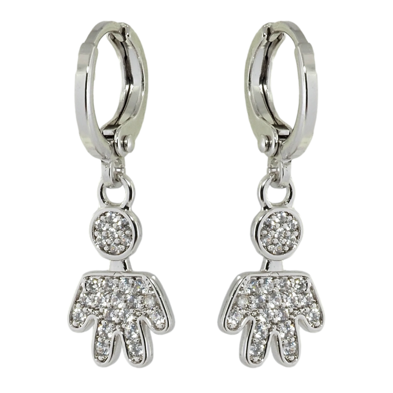 Серьги Xuping Родий подвески на колечках Человечки фото №1