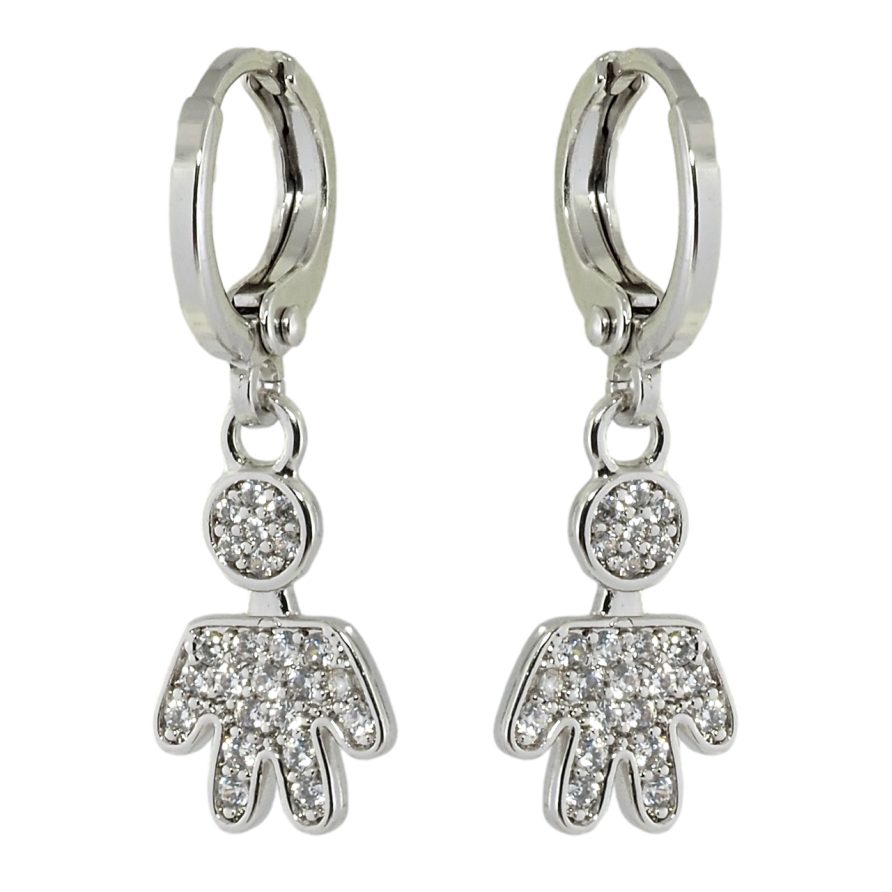 Серьги Xuping Родий подвески на колечках Человечки фото №1