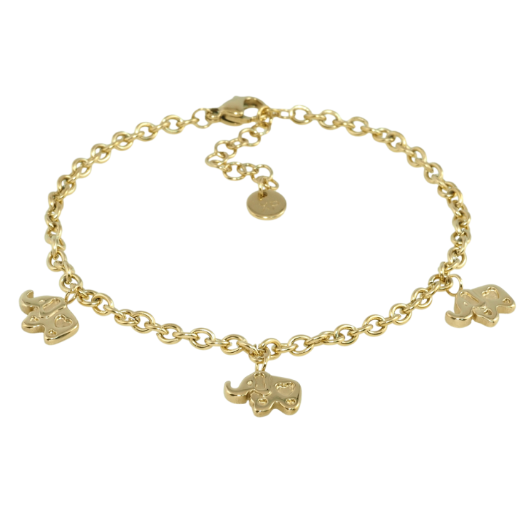 Браслет Xuping ТТМ Stainless Steel цвет 14K Цепочка с подвесками носорог длина с доп.цеп. 18.5-22см х 3мм фото №18 Браслет Xuping ТТМ Stainless Steel цвет 14K Цепочка с подвесками носорог длина с доп.цеп. 18.5-22см х 3мм фото №18