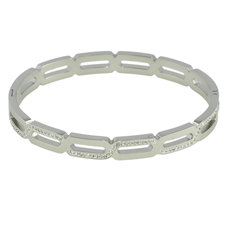 Браслет Xuping ТТМ Stainless Steel цвет Родий Декоративный узор ø 5.7см фото №17 Браслет Xuping ТТМ Stainless Steel цвет Родий Декоративный узор ø 5.7см фото №17