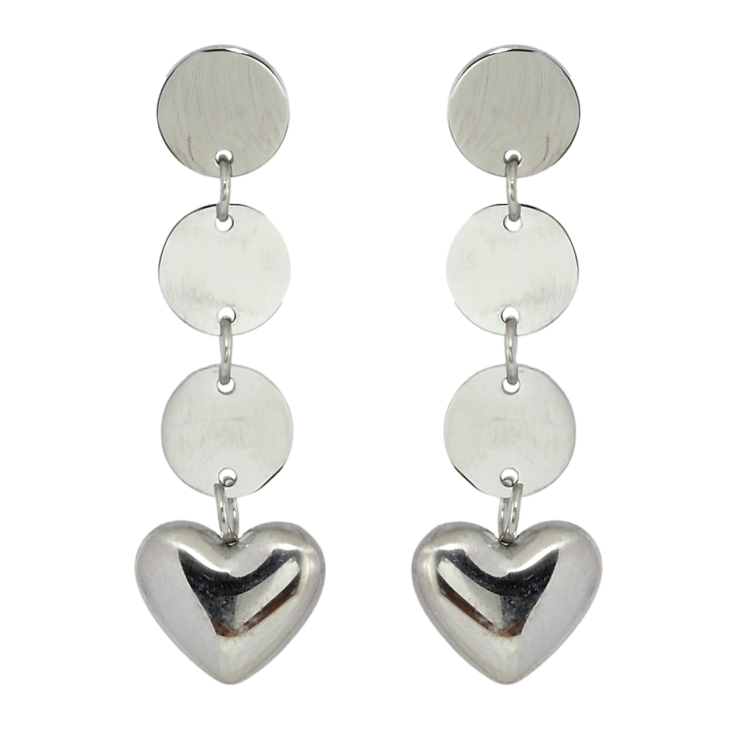 Серьги Xuping TTM Stainless Steel цвет Родий пусеты Подвески с сердечками фото №20 Серьги Xuping TTM Stainless Steel цвет Родий пусеты Подвески с сердечками фото №20