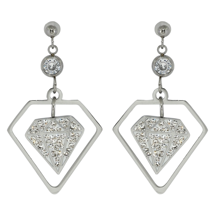 Серьги Xuping TTM Stainless Steel цвет Родий пусеты Подвески узор кристалл фото №12 Серьги Xuping TTM Stainless Steel цвет Родий пусеты Подвески узор кристалл фото №12