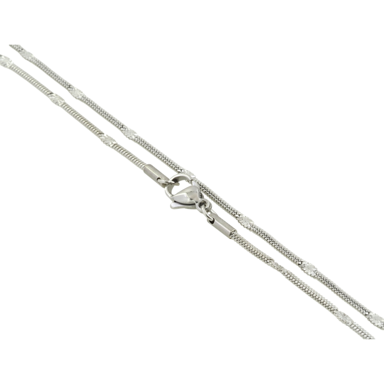 Цепочка Xuping ТТМ Stainless Steel цвет Родий Плетение Ювелирный шнур с прокаткой длина 50см х 2мм фото №1 Цепочка Xuping ТТМ Stainless Steel цвет Родий Плетение Ювелирный шнур с прокаткой длина 50см х 2мм фото №1