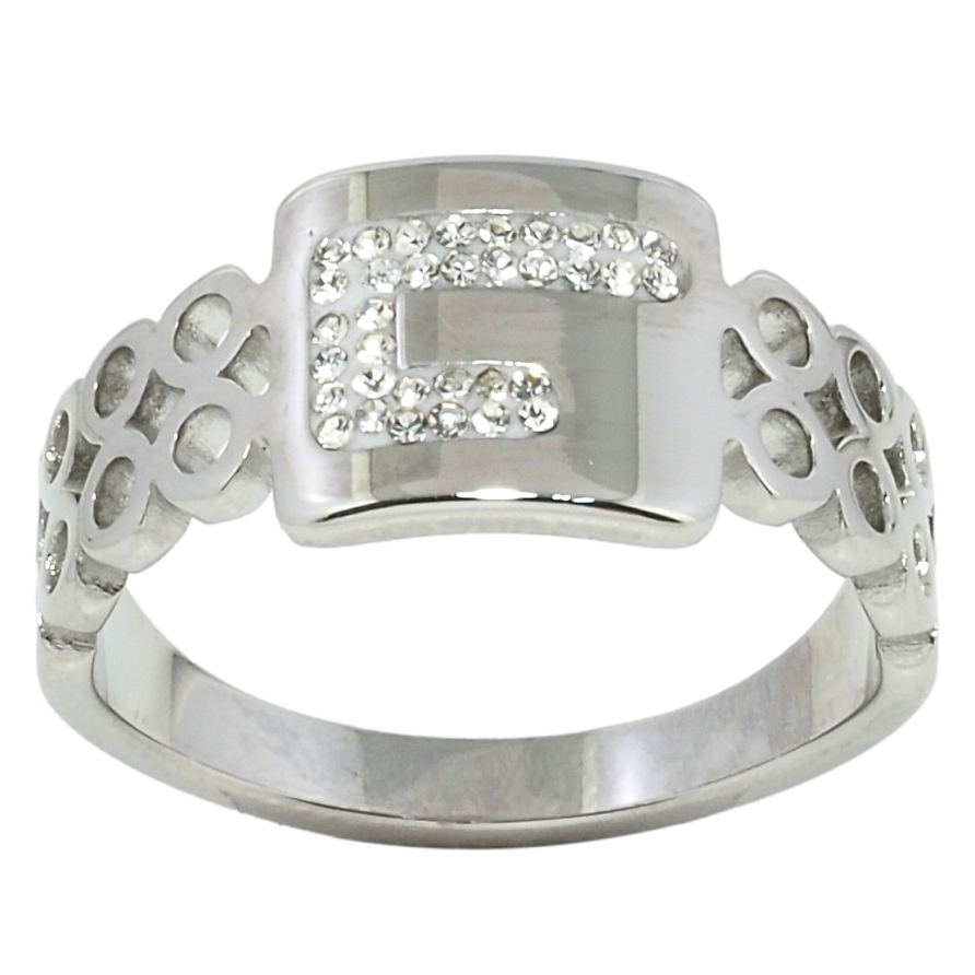 Каблучка Xuping TTM Stainless Steel Колір Родій Візерунок з цирконієм фото №1 Каблучка Xuping TTM Stainless Steel Колір Родій Візерунок з цирконієм фото №1