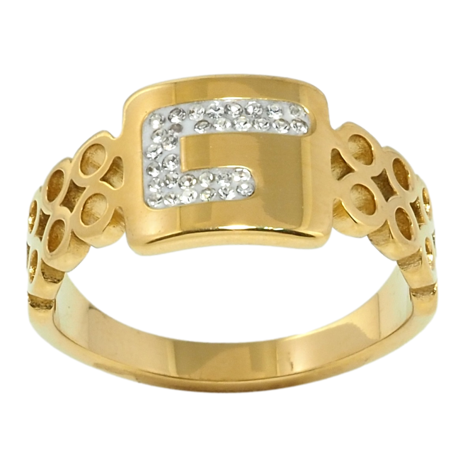 Кольцо Xuping TTM Stainless Steel Цвет 14К Узор с цирконием фото №1 Кольцо Xuping TTM Stainless Steel Цвет 14К Узор с цирконием фото №1