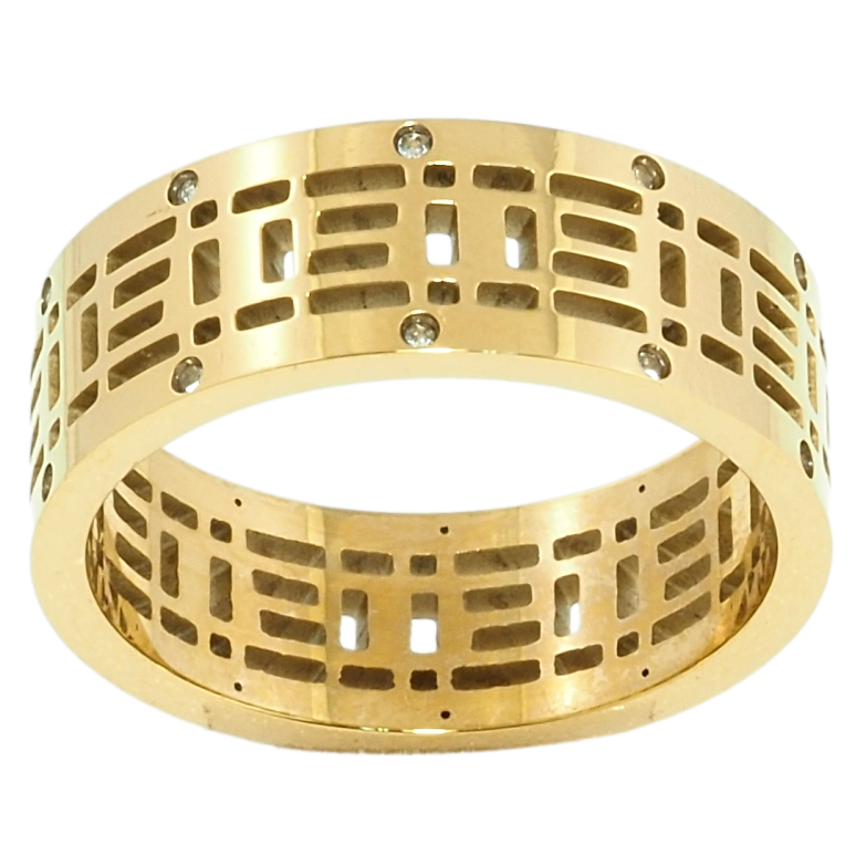 Кольцо Xuping TTM Stainless Steel Цвет 14К Резной узор с вставками циркония фото №1 Кольцо Xuping TTM Stainless Steel Цвет 14К Резной узор с вставками циркония фото №1