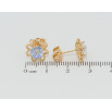 Сережки Xuping Позолота 18K пусети Квіточки з декоративним синім фіанітом фото №2