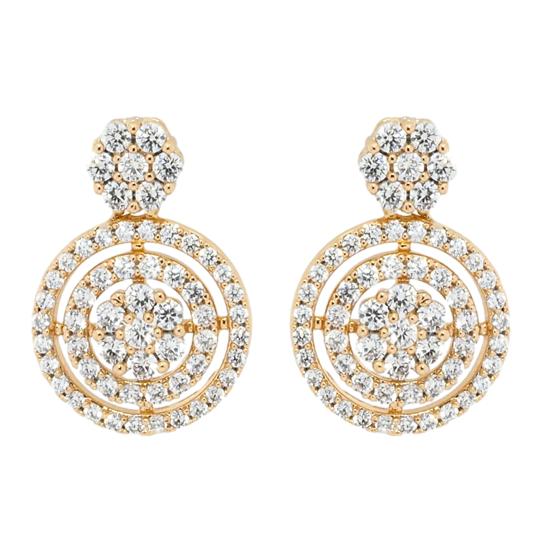 Серьги Xuping Позолота 18K пусеты Инкрустация цирконием фото №1