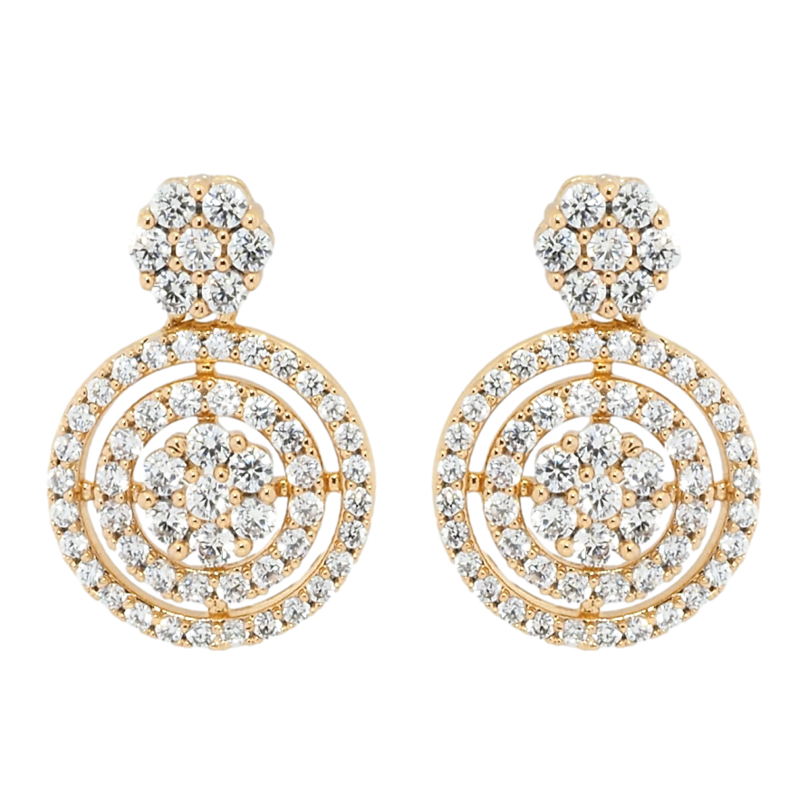 Серьги Xuping Позолота 18K пусеты Инкрустация цирконием фото №1