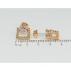 Сережки Xuping Позолота 18K пусети Декоративний фіаніт у квадраті з ланцюжка фото №2