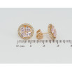 Сережки Xuping Позолота 18K пусети Квіточка з рожевих фіанітів у кільці цирконію фото №2