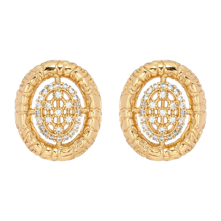 Серьги Xuping Позолота 18K пусеты Декоративные овалы с цирконием фото №8