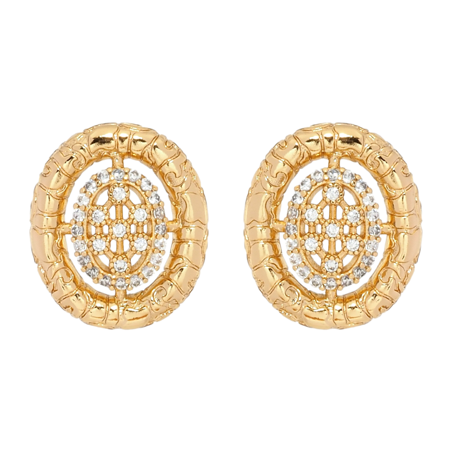 Серьги Xuping Позолота 18K пусеты Декоративные овалы с цирконием фото №1 Серьги Xuping Позолота 18K пусеты Декоративные овалы с цирконием фото №1