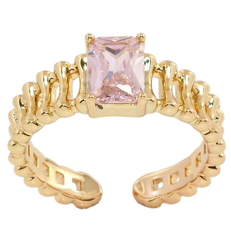 Кольцо Xuping Позолота 18K Розовый фианит фото №6 Кольцо Xuping Позолота 18K Розовый фианит фото №6