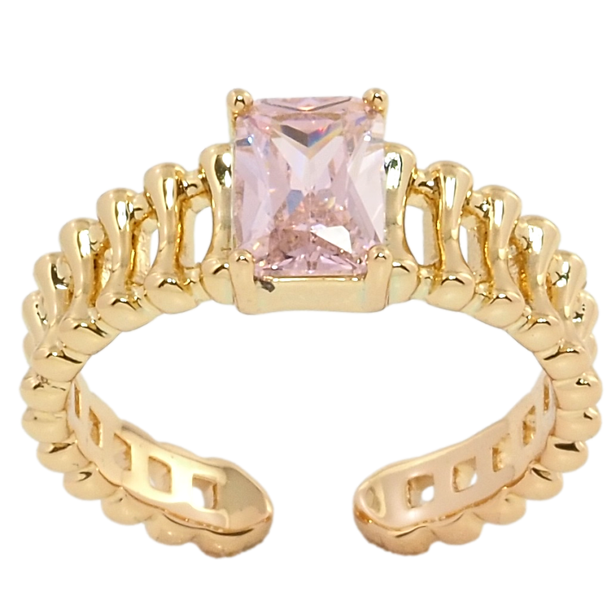 Кольцо Xuping Позолота 18K Розовый фианит фото №1 Кольцо Xuping Позолота 18K Розовый фианит фото №1