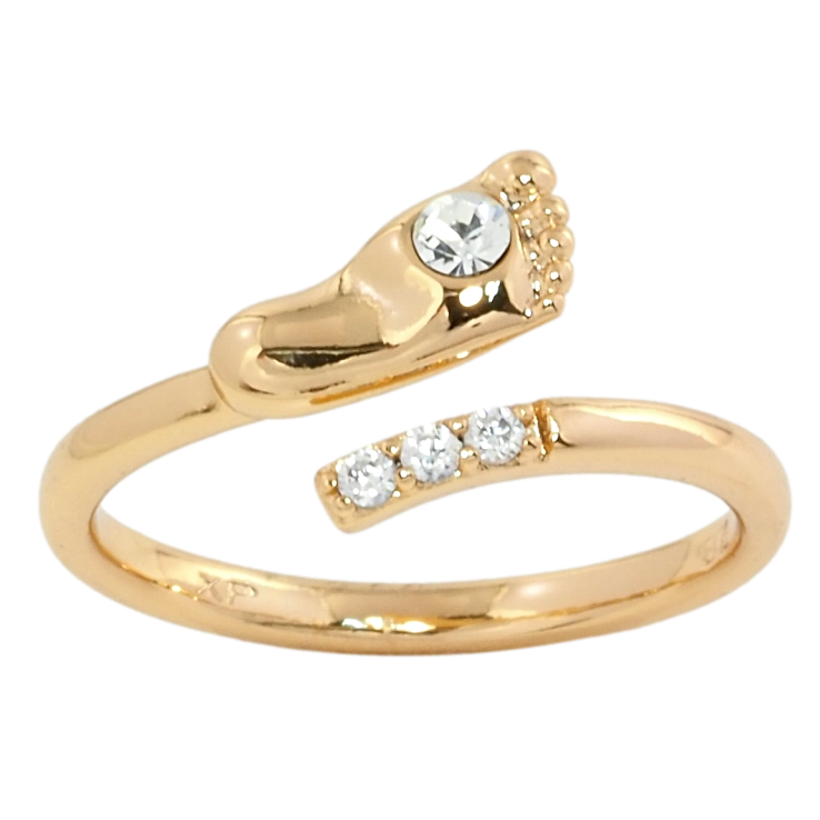 Кольцо Xuping Позолота 18K Детская ножка с цирконием фото №7 Кольцо Xuping Позолота 18K Детская ножка с цирконием фото №7