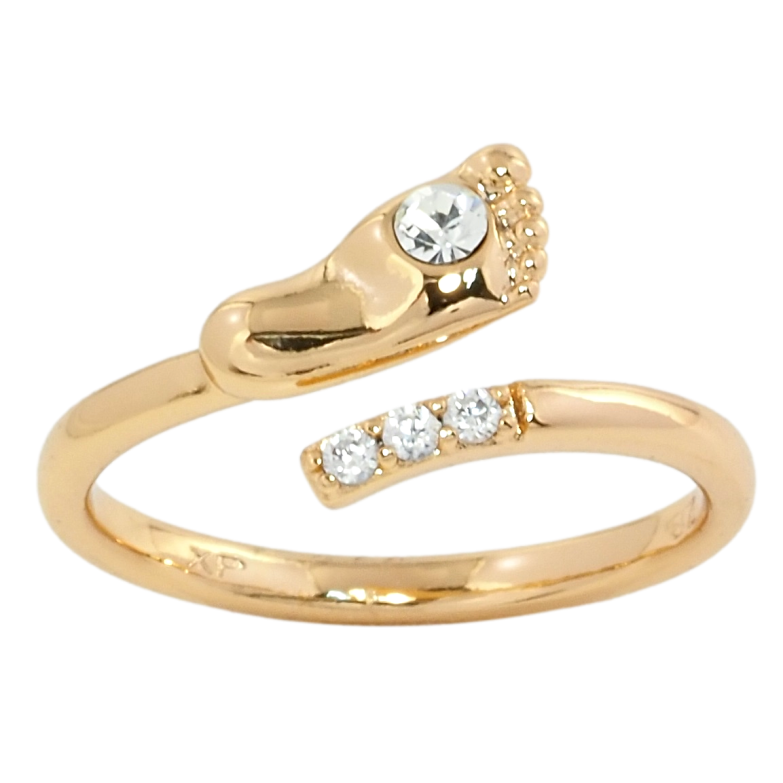 Каблучка Xuping Позолота 18K Дитяча ніжка з цирконієм фото №1