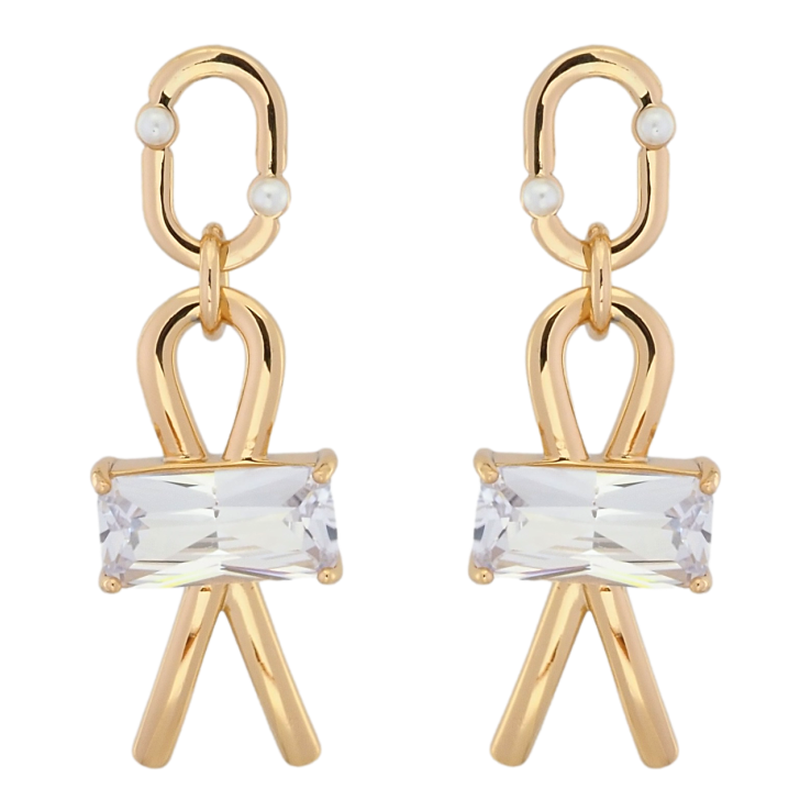 Сережки Xuping QQMM Позолота 18K пусети Підвіски петельки з фіанітами фото №7