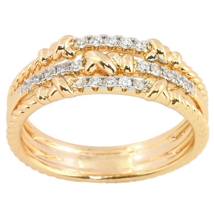 Кольцо Xuping Позолота 18K + Родий Декоративный орнамент с цирконием фото №2 Кольцо Xuping Позолота 18K + Родий Декоративный орнамент с цирконием фото №2