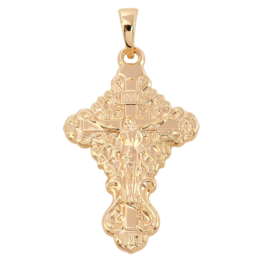 Кулон Xuping M&L Колір 18К Хрест з Розп'яттям для ланцюжка до 5мм фото №1 Кулон Xuping M&L Колір 18К Хрест з Розп'яттям для ланцюжка до 5мм фото №1