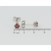 Сережки Xuping Родій пусети Червоні фіаніти в 6-ти крапановій оправі ø 5мм фото №2